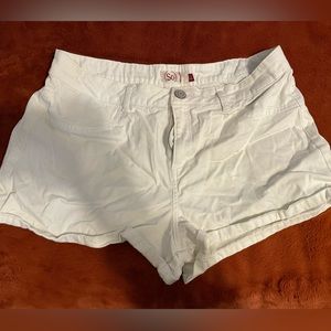 White so jean shorts